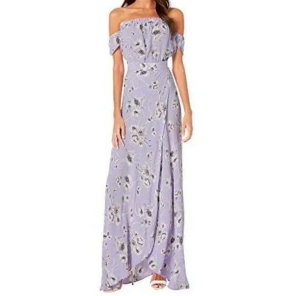 Flynn Skye Morning Bouquet Bella Dress Womens XS Lavender Floral Maxi - Picture 1 of 8